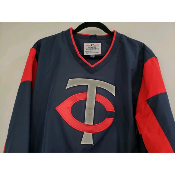NEW MENS LARGE Minnesota Twins MLB Jacket Pullover Loose Windbreaker Lightweigt - Picture 3 of 6